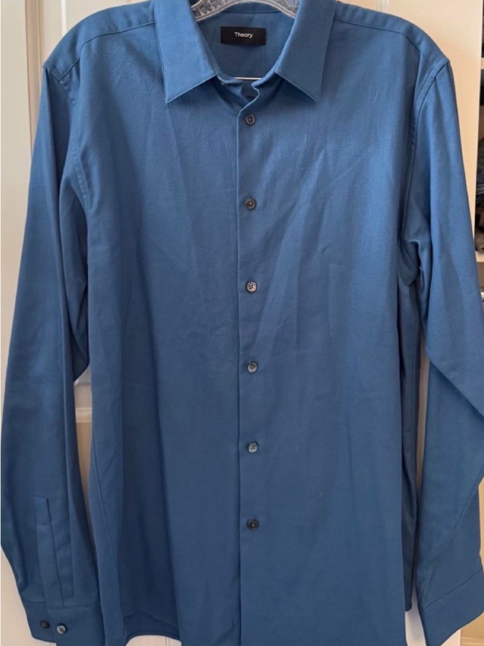Theory Men’s Small Sylvain Button-Down Shirt in Structured Knit (UNWORN)